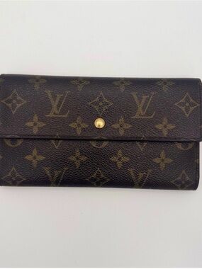 Louis Vuitton Monogram Canvas Continental Wallet in Brown and Gold